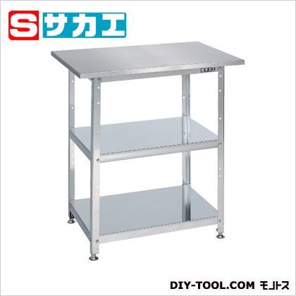 ステンレス一人用作業台(固定式・SUS304) ステンレス SU075 1