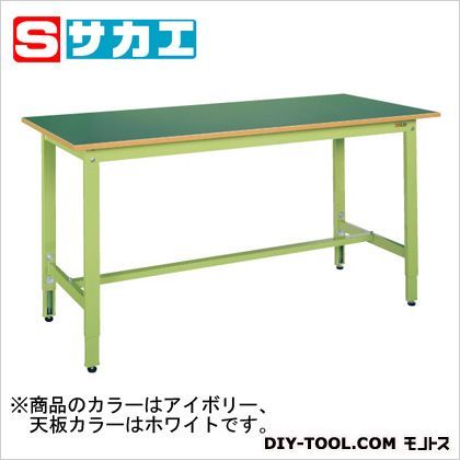 軽量高さ調整作業台TKK8タイプ カラー:アイボリー、天板カラー:ホワイト TKK8187FIV 1