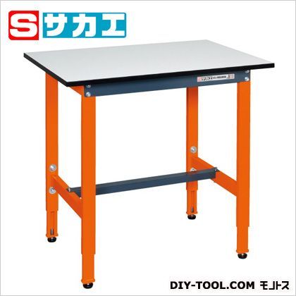 軽量高さ調整作業台TSELタイプ カラー:オレンジ 天板カラー:ホワイト TSEL0960PDOR 1
