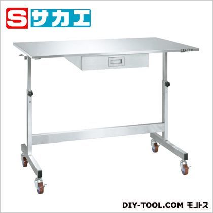 高さ調整作業台移動式キャビネット付 ステンレス UR127ASU 1