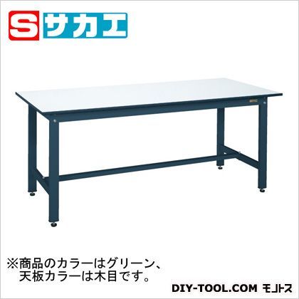 軽量作業台KKタイプ カラー:グリーン 天板カラー:木目 KK69N 1