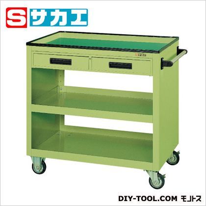 パネルワゴン(ゴム車・引出し付) グリーン PGW4C 1