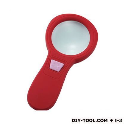 10LEDライト付ハンディルーペ レッド SV-4755 1点