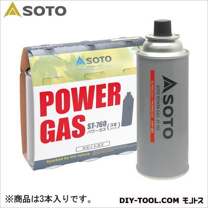 SOTO パワーガス 直径69×高さ195mm(ボンベ1本) ST-7601 3本...