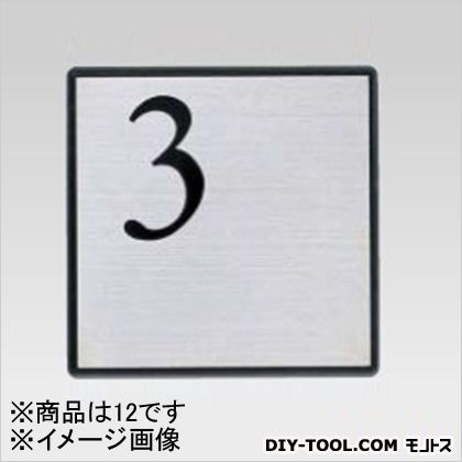 階段表示板「12」AE-813黒シルク印刷(mm)H:150W:150(211-564) 1
