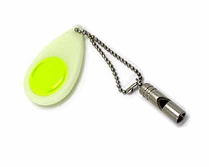 笛付蓄光反射キーホルダー イエロー 1