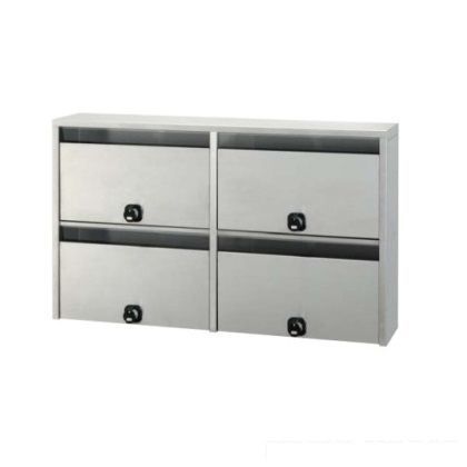 RYポスト4戸用ダイヤル錠前入前出 H445×W725×D150mm 244-901 1点