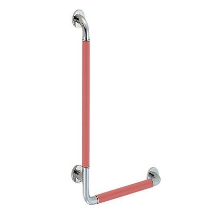 革巻き手すりL形(左) コーラルピンク・鏡面磨 35φ BR-871L 1組