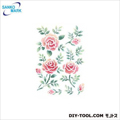 バラ・ステンシル ウォールステッカー A4 WS-42 1枚