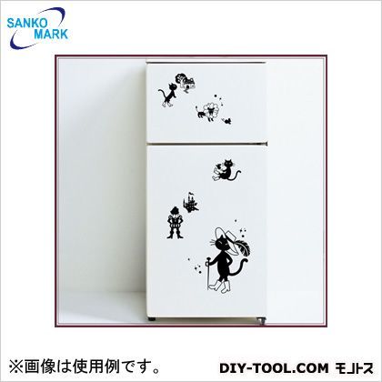 長靴をはいたねこウォールステッカー 黒 FWS-82-A4 1枚