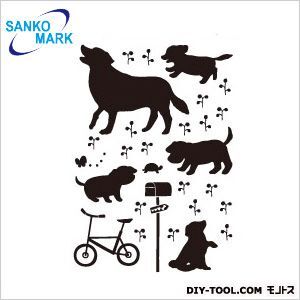 おさんぽDog ウォールステッカー 黒 NWS-87-A4 1枚