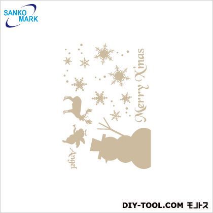 クリスマス雪だるま ウォールステッカー 金 JWS-61 1枚