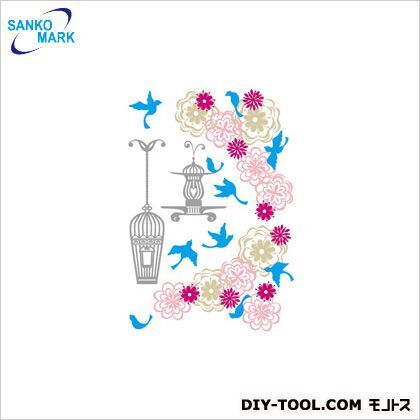 鳥と花 ウォールステッカー PWS-126-A4 1枚