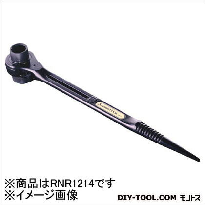 スーパーツール 両口ラチェットレンチ(蓄光プレート・スライド穴付・爪式)六角対辺:(×1) RNR1214 1点