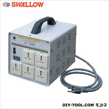 海外・国内兼用型トランス容量2KVA 幅×奥行×高さ:18×24×23cm SU-2000 1