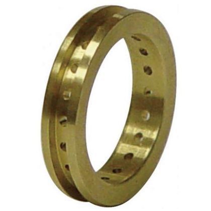 レール真鍮リング(穴付き) サイズ:24.8X7mm幅、3mm穴X18 004-489 1