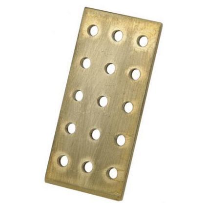 15穴真鍮プレート サイズ:25.4X50.8mm、4mm穴X15 011-335 1