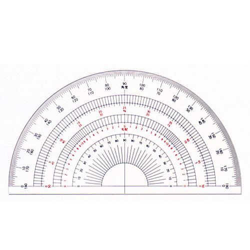 半円分度器15cmアクリル製 16-504 180ド 1