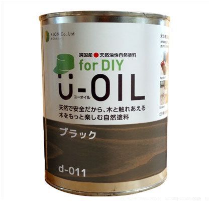 U-OILforDIY天然油性国産塗料 ブラック 3.8L d-011-5 1