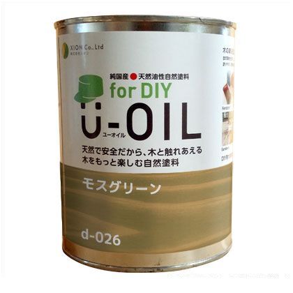 U-OILforDIY天然油性国産塗料 モスグリーン 3.8L d-026-5 1