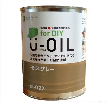 U-OILforDIY天然油性国産塗料 モスグレー 3.8L d-027-5 1