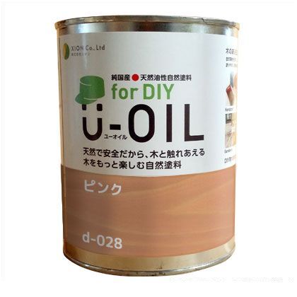 U-OILforDIY天然油性国産塗料 ピンク 0.75L d-028-3 1