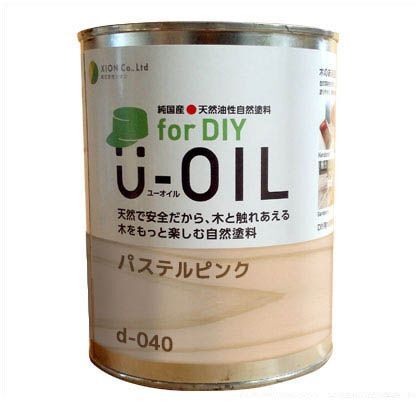 U-OILforDIY天然油性国産塗料 パステルピンク 0.75L d-040-3 1