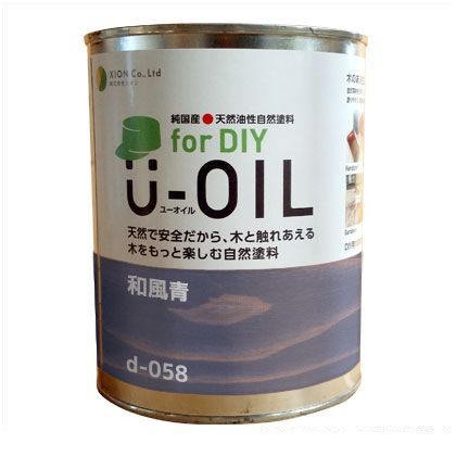 U-OILforDIY天然油性国産塗料 和風青 170ml d-058-2 1