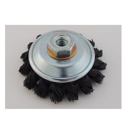 ジスクベベルワイヤーブラシ硬鋼線ヒネリ85mm径×M10ピッチ1.50.5mm