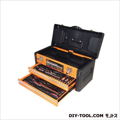 引き出し付ツールボックス70PCツールセット3段/工具箱 オレンジ TTS-70 1