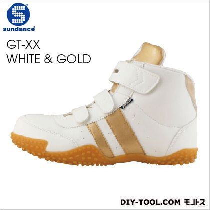 セフティースニーカー ホワイト/ゴールド 25.0cm GT-XX 1点