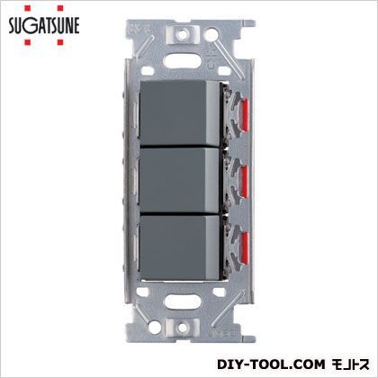 埋込トリプルスイッチ ソリッドグレー PXP-J-NKW03008-SG(210-026-135) 1