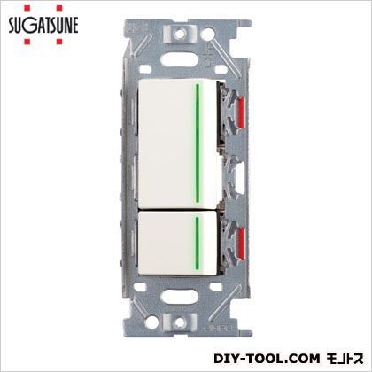 ガイドランプ付埋込ダブルスイッチ ピュアホワイト PXP-J-NKW02009-PW(210-026-822) 1