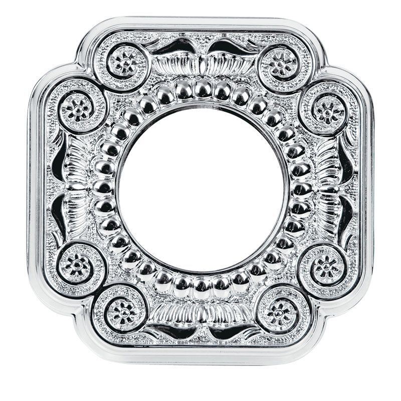 フィレンツェスイッチ・コンセントプレート ブライトクローム 110×110mm PXP-FL-1007R-CB(210-027-275) 1