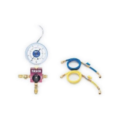 ボールバルブ式シングルゲージマニホールドバルブ付チャージホース仕様キット(R410A) TA123BV-2 1