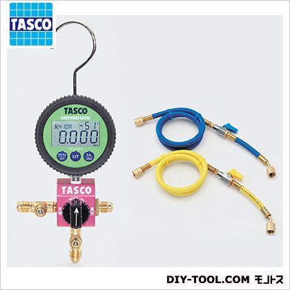 ボールバルブ式デジタルシングルゲージマニホールドバルブ付チャージホース仕様キット(R410A、R32) TA123DVZ-1 1