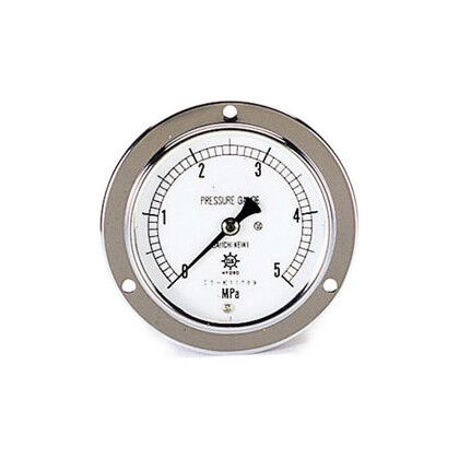 圧力計(1/4''フレア、後ろ出し、75φ、つば付) TA149F-235 1