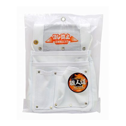 ホワイトレザー釘袋 マチ付 大 1