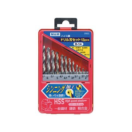 ハイス鋼ドリル刃セット 13本組 H150×W86×D16(mm) 1