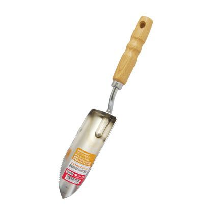 木柄ギザ付移植ゴテ Wクロームメッキ H350×W52×D40(mm) 1