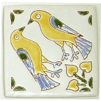 手づくり デコレーションタイル トリ 約97×97×7mm W-005 1枚