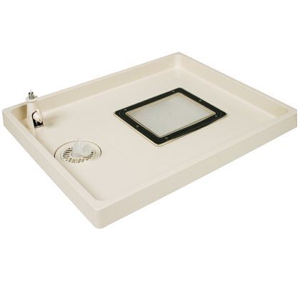 点検口・給水栓付防水パン コックタッチエンデバー 水栓位置:右(R) 本体:アイボリーホワイト/点検口:透明 W800×D640×H63mm TSC-800R 1台