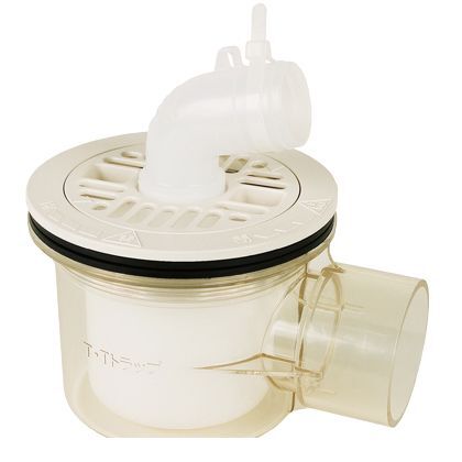 スタンダード防水パン用排水トラップ T.Tトラップ 横型 本体:透明/目皿/目皿受:アイボリーホワイト PNT-SW 1台