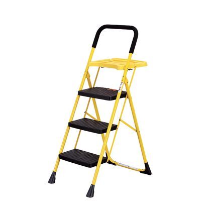 トレー付脚立3段 イエロー JFNT8221-3PY 1