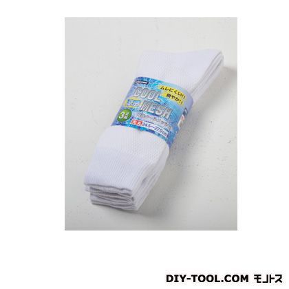 爽快クール メッシュ靴下/ソックス 先丸 サラシ 24.5~27cm 1201 3足入