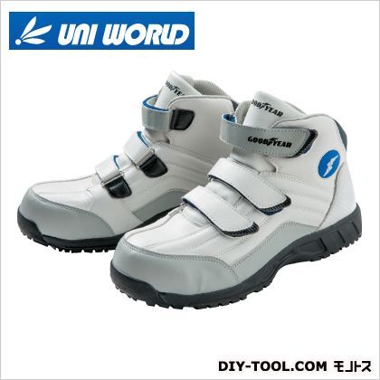 安全スニーカーハイカット ホワイト×グレー 24.5cm GY-700 1