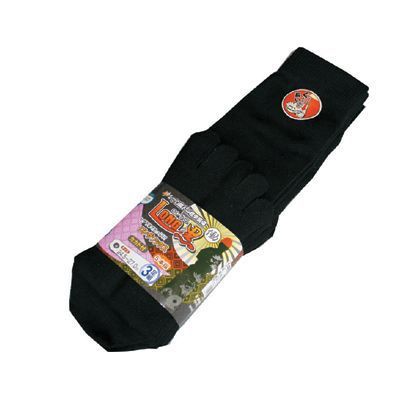 ロングソックス 5本指 カカト付 ブラック 24.5~27.0cm 8815 3足