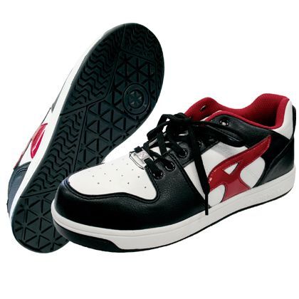 軽量プロテクティブスニーカー ローカット ブラック×レッド 25.0cm AW-600 1