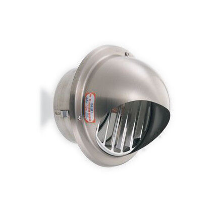 ステンレス製丸型フード付きガラリ ビス脱着式 FDタイプ 左右両吹き型 ヘアーライン UK-GBV100BWFD-HL 1