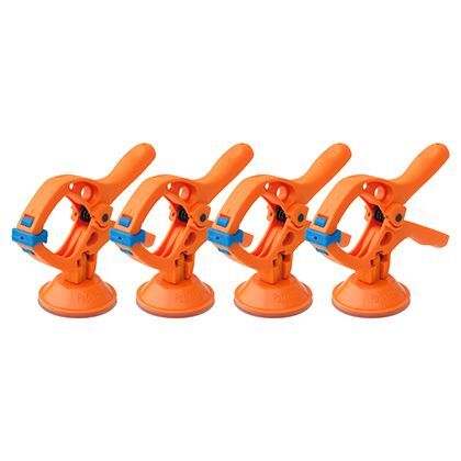 吸盤式 スプリングクランプ オレンジ 全長95×高さ65mm 4個